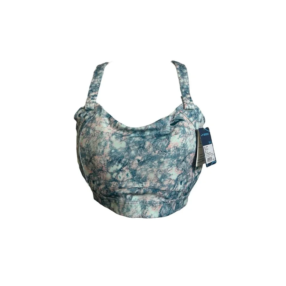NWT Brook's Sz 38DD Juno High Impact Wirefree Sports Bra Mint Marble NEW